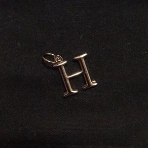 Silver plated H charm